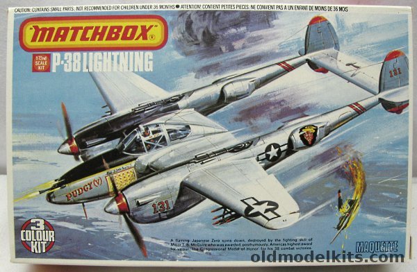 Matchbox 1/72 Lockheed P-38L/J Lightning - Major Thomas McGuire 431 FS 475 FG New Guinea 1944 or 342 FS 8th Air Force Manston 1943/44, PK-118 plastic model kit